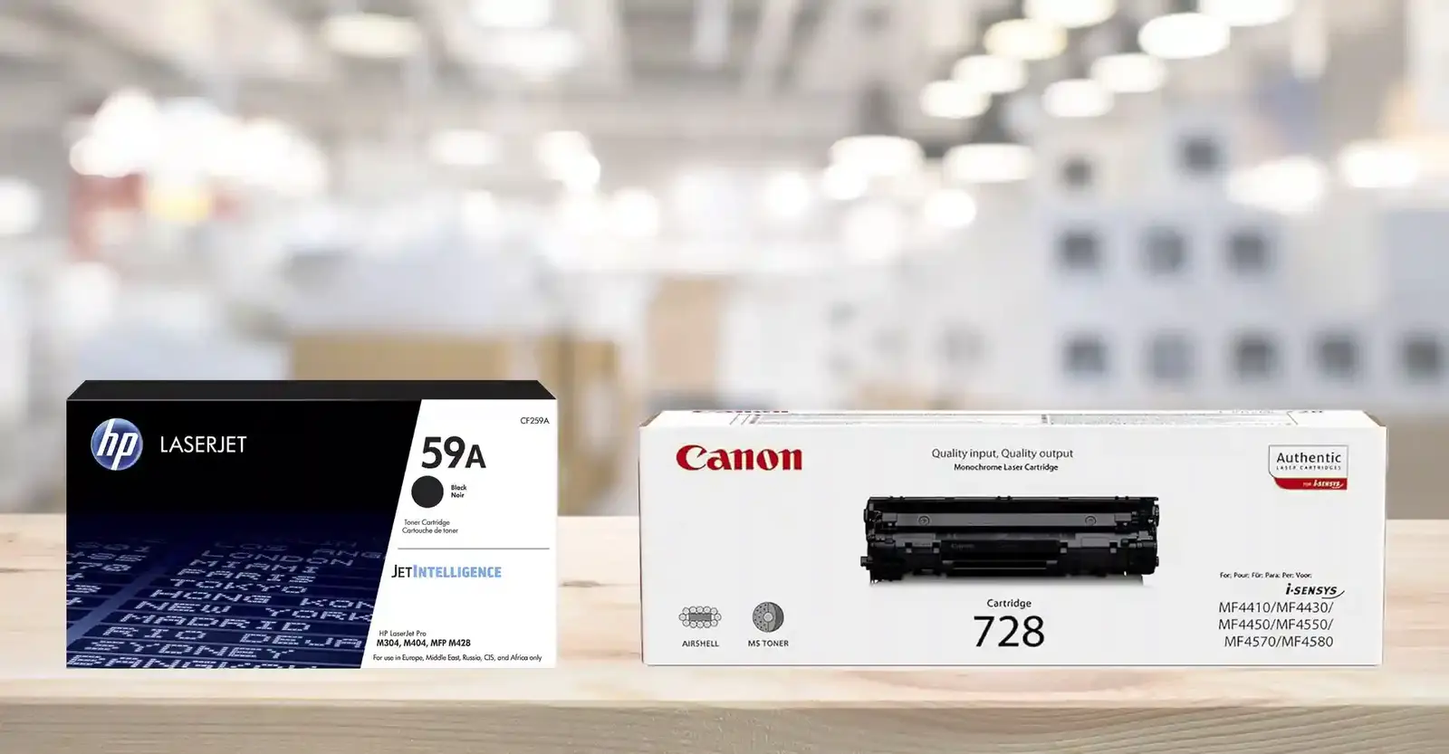 Cartouches d'imprimante toners laser HP et Canon neuves à racheter