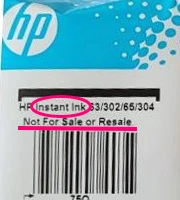 Cartouche d'encre HP instant ink emballée